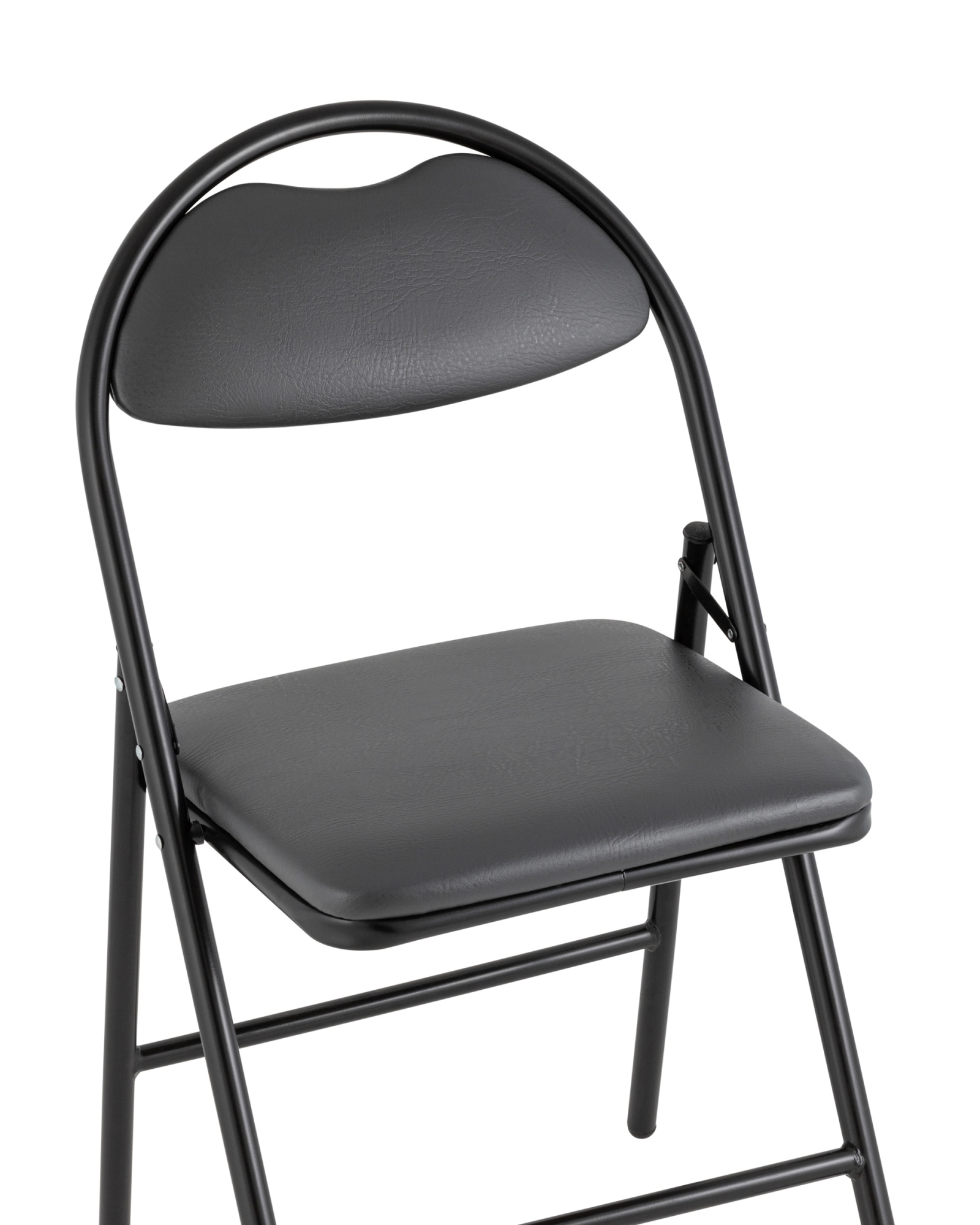 Стул складной Hagen экокожа серый каркас черный Stool Group