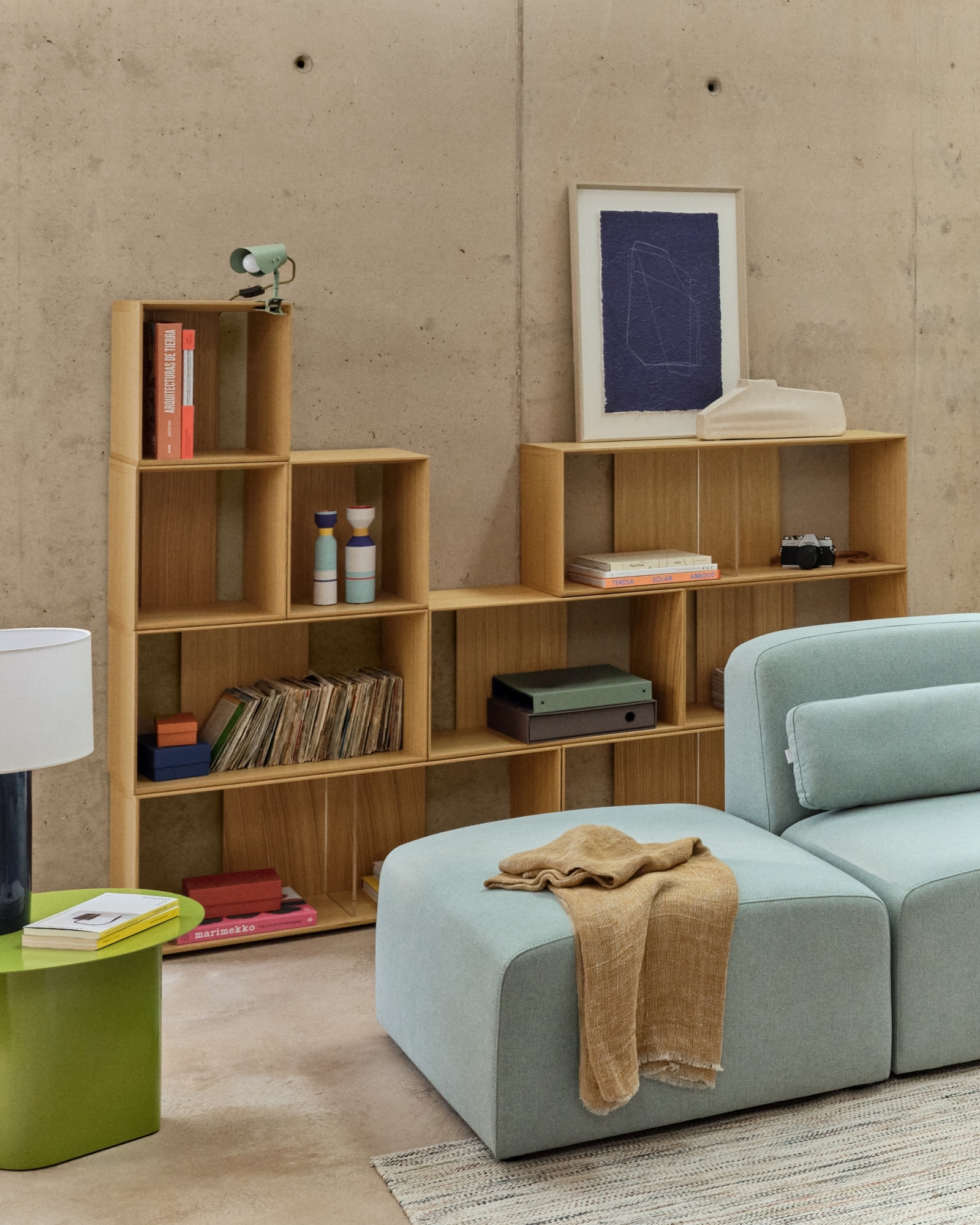 Litto набор из 9 модульных полок из шпона дуба 202 x 114 см La Forma (ex Julia Grup)