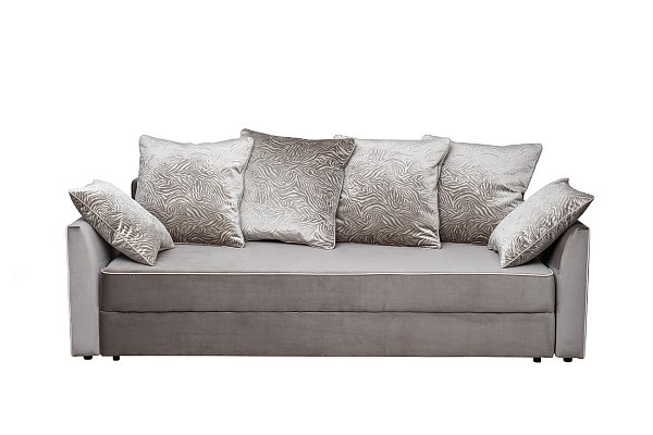 Диван Mores трехместный раскладной вельвет бежевый Garda Decor MORES(K)-2K-СЕРО-БЕЖ-Velv SBEG+Velv ECRU+Umbr SBEG