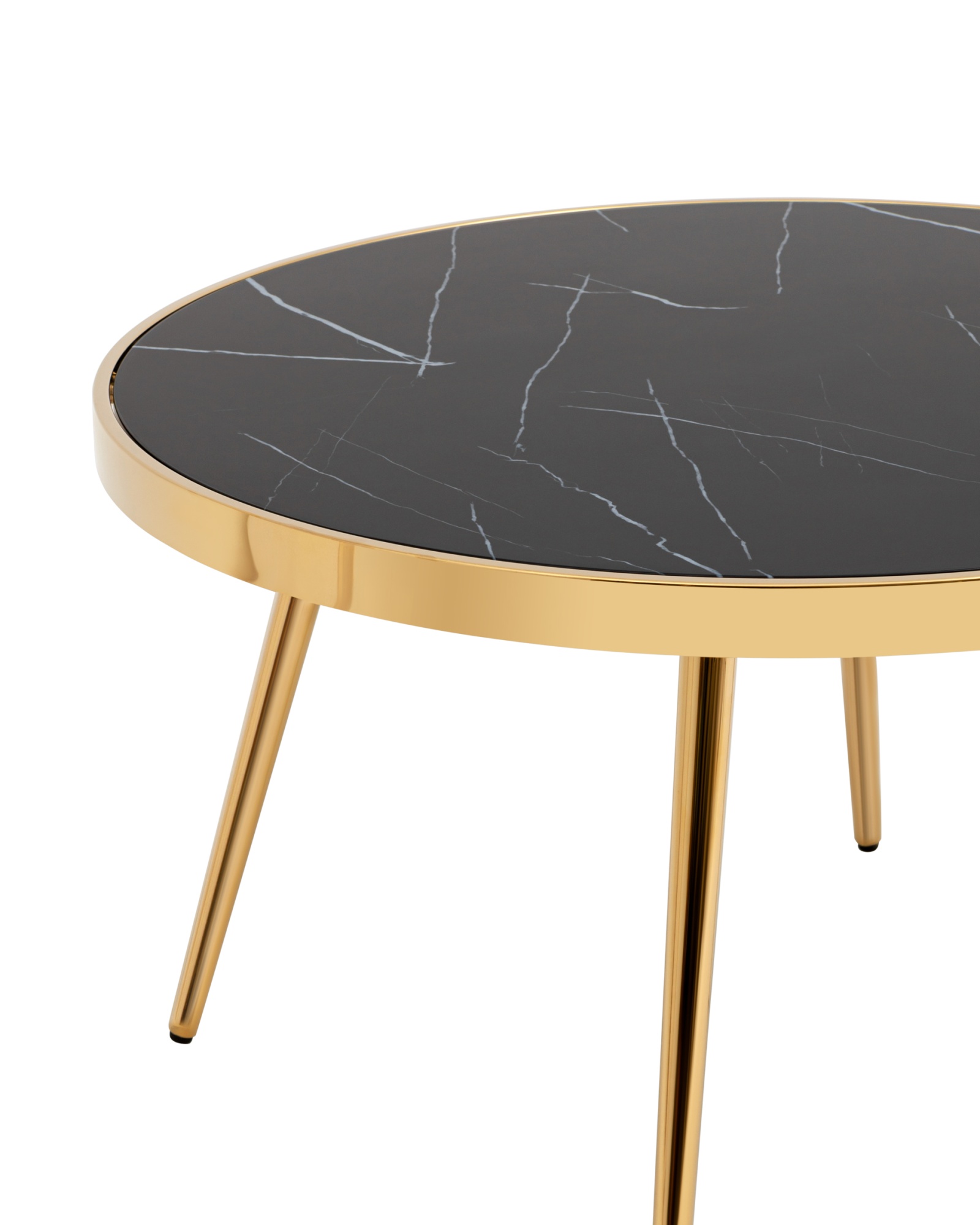 Журнальный столик Гелиос 80*80 стекло черный мрамор сталь золото Stool Group