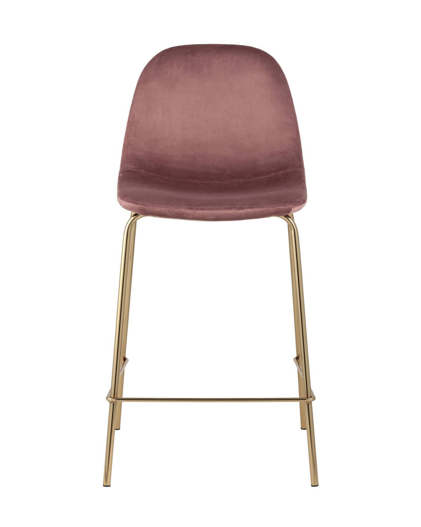 Стул полубарный Валенсия велюр розовый золотые ножки Stool Group