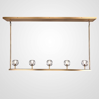 Люстра RH Boule De Cristal Linear Chandelier 5 Bronze by ImperiumLoft