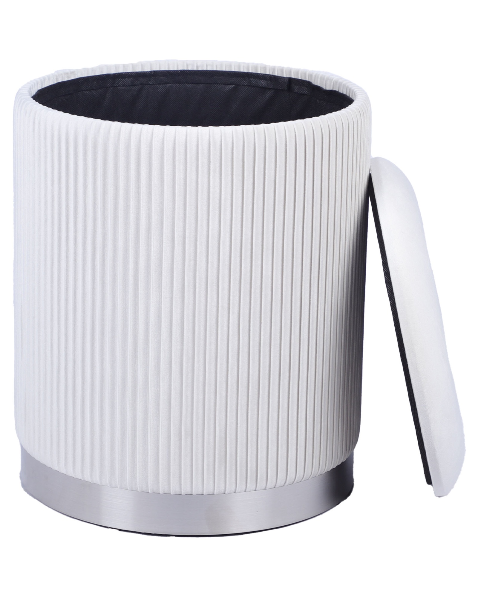 Пуф Шарлотта с ящиком серебро велюр бежевый Stool Group