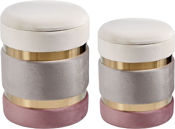 Пуфы с крышкой, набор Glasar 49-335/BM