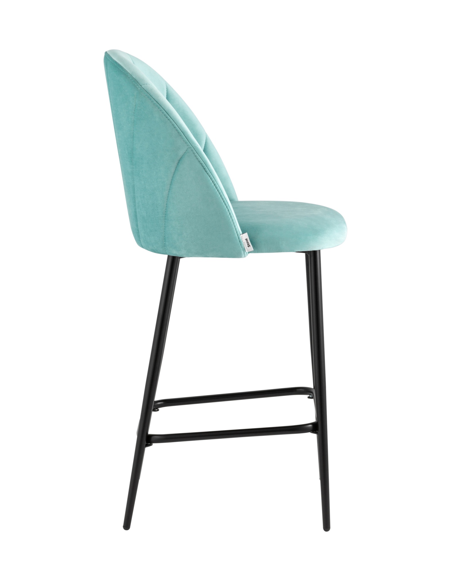 Стул полубарный Логан велюр пыльно-голубой Stool Group