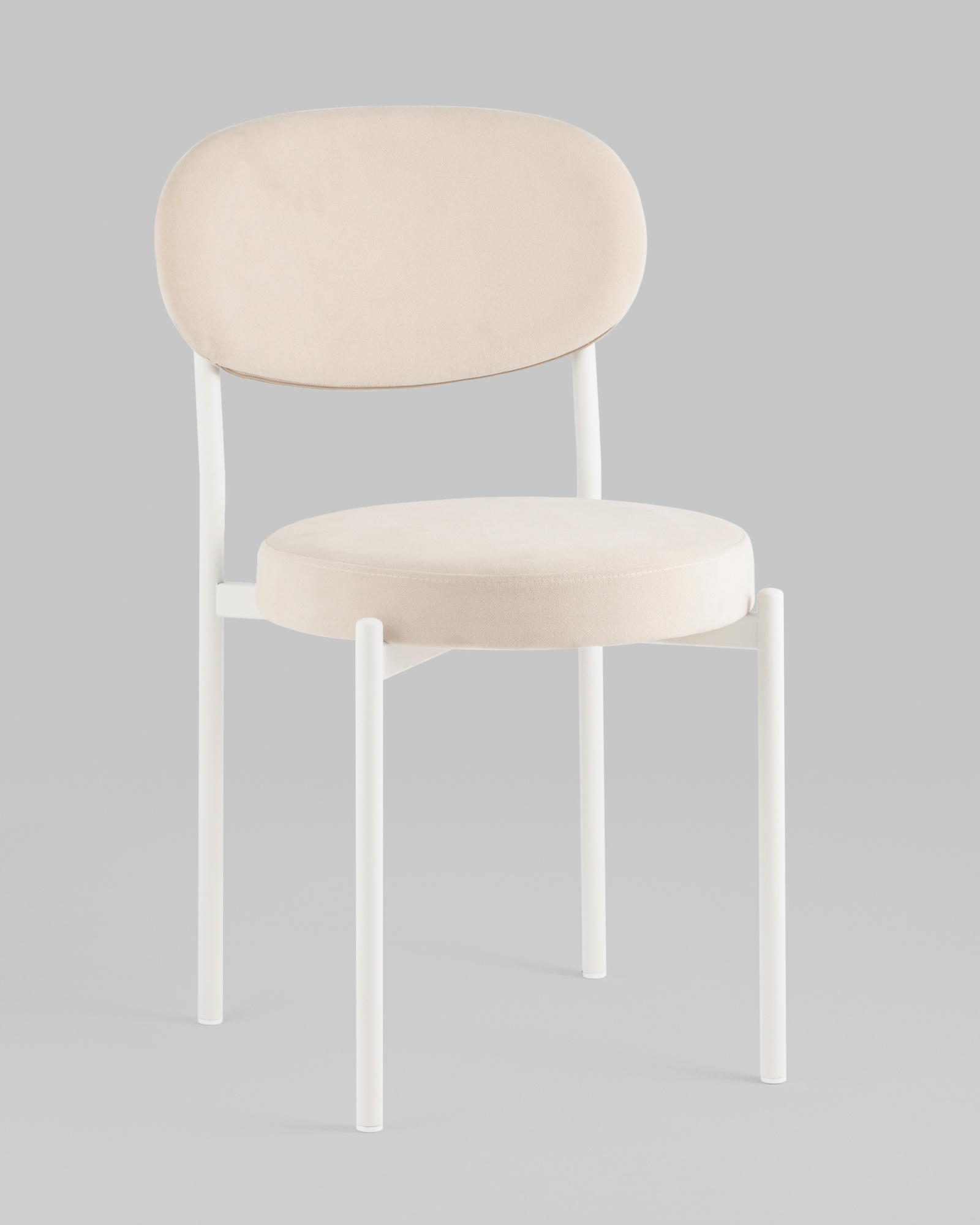 Стул Бриф SN велюр молочный каркас белый муар 4шт Stool Group