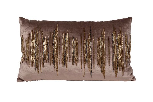 Подушка декоративная с бисером "Линии" бежевая Garda Decor 70SW-28048