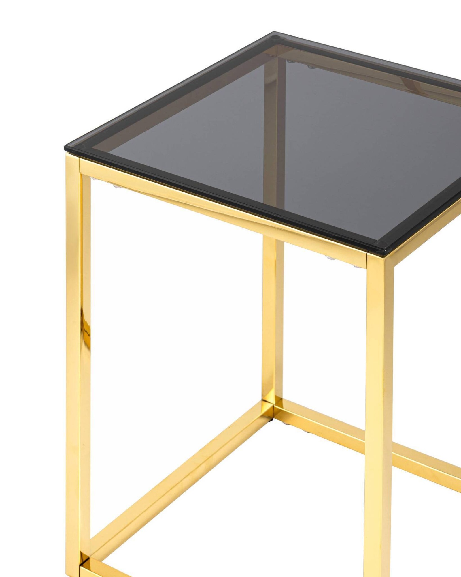 Журнальный стол 40*40 ТАУН золото стекло smoke Stool Group