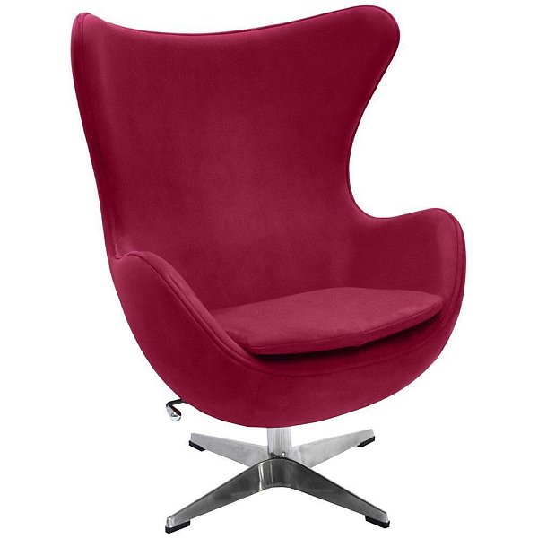 Кресло EGG CHAIR винный, искусственная замша Bradex Home FR 0643