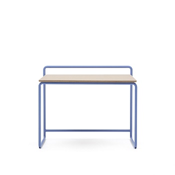 Tinn Письменный стол из ясеневого шпона с синей металлической конструкцией, 75 x 45,5 La Forma (ex Julia Grup)