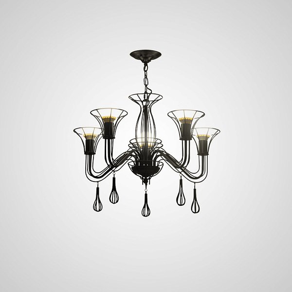 Подвесная люстра CAST 5 Black by ImperiumLoft