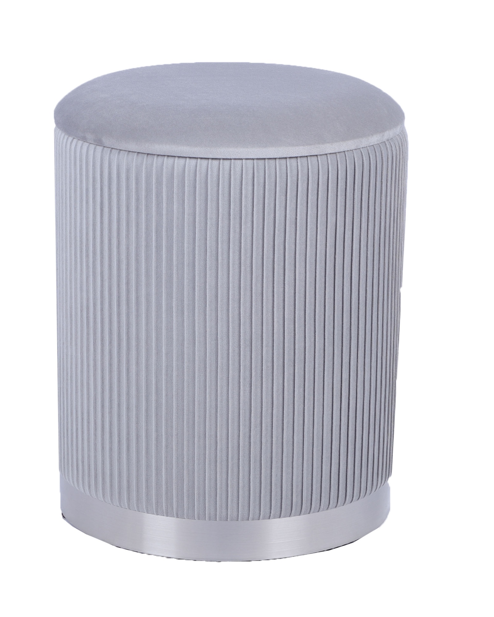 Пуф Шарлотта с ящиком серебро велюр серебристый Stool Group