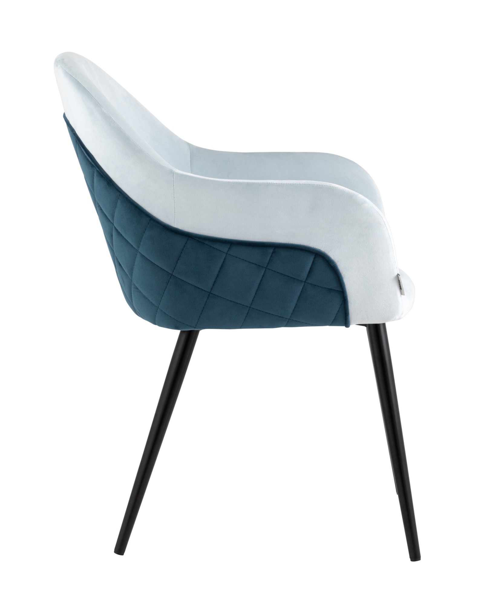 Стул Новел велюр светло-голубой с синей спинкой Stool Group