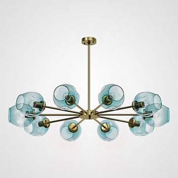 Люстра на штанге MARINE B 10 Gold/Blue by ImperiumLoft