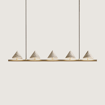 Подвесной светильник Anza 5L золотой металл/белый мрамор Aromas del Campo