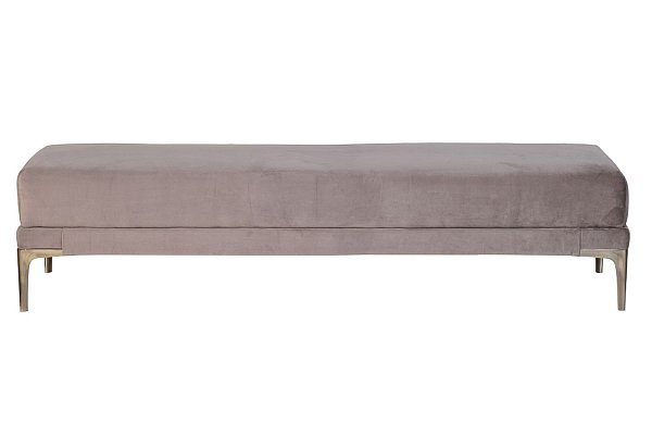Банкетка Prima на металлических опорах серо-бежевая Garda Decor PRIMA-Б160-2К-Серо/беж-Роман23