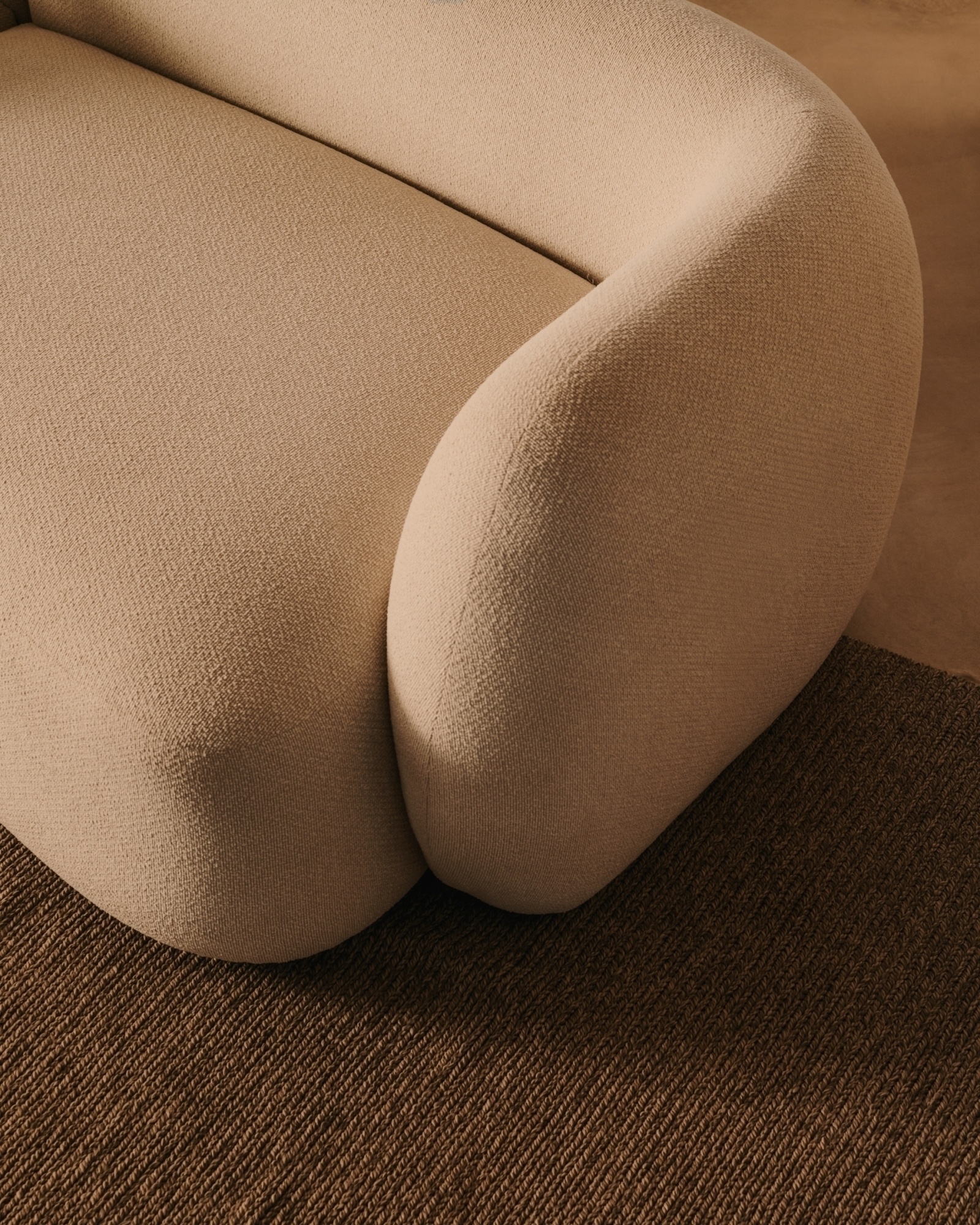 Модульный 2-местный диван Martina в экрю шенилле с левым шезлонгом 230 см La Forma (ex Julia Grup)