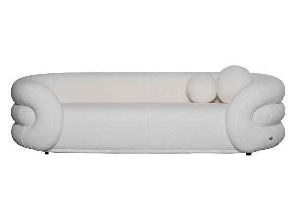 Диван трехместный белый искусственный мех Garda Decor ZW-22024
