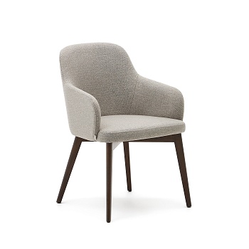 Стул Nelida из коричневой синели с ножками в темной отделке La Forma (ex Julia Grup)