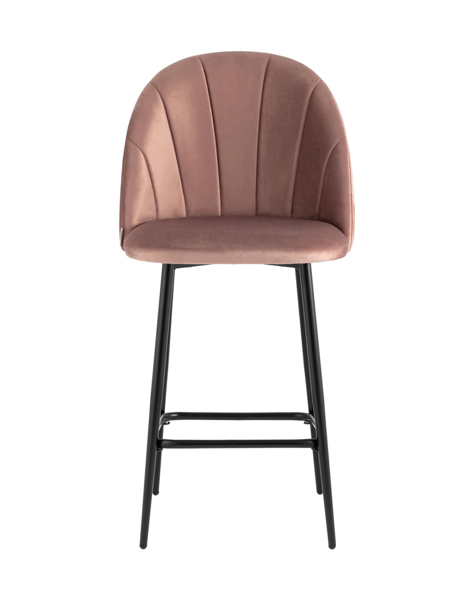 Стул полубарный Логан велюр пыльно-розовый Stool Group