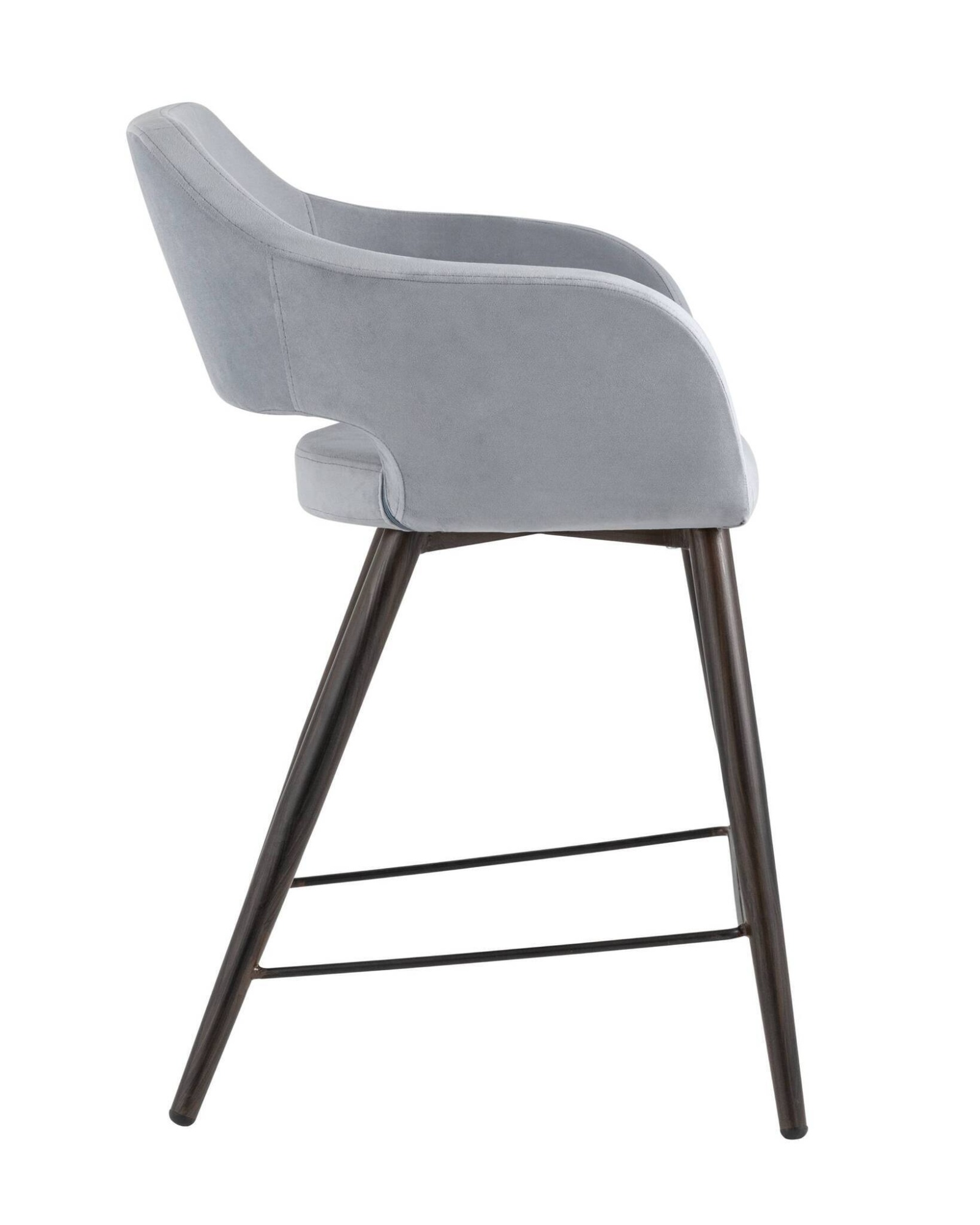 Стул полубарный Саймон велюр серый Stool Group