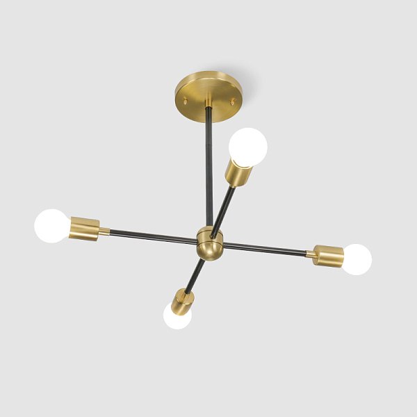 Люстра на штанге SPUTNIK D51 Gold/Black tubes by ImperiumLoft