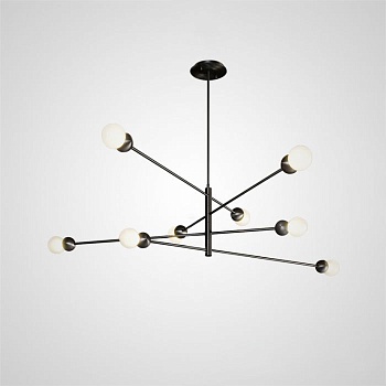 Люстра на штанге SALME L8 B Black by ImperiumLoft