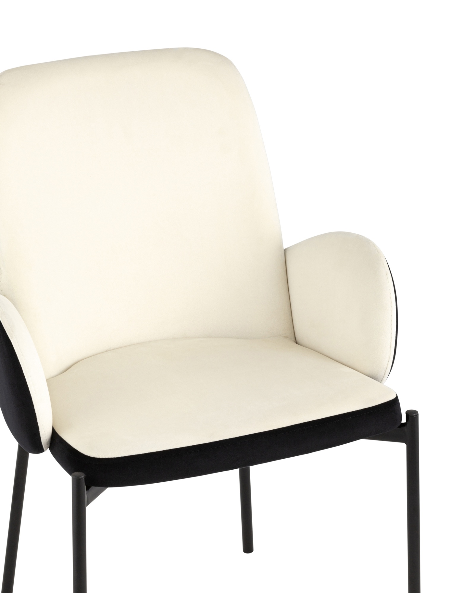 Стул Дивора велюр молочный с черной спинкой Stool Group