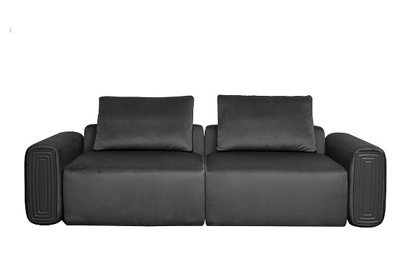 Диван трехместный Turin(2 секции) с мех т.серый велюр Colt1003 255*120**68 Garda Decor TURIN-TM3-2S-Colton1003