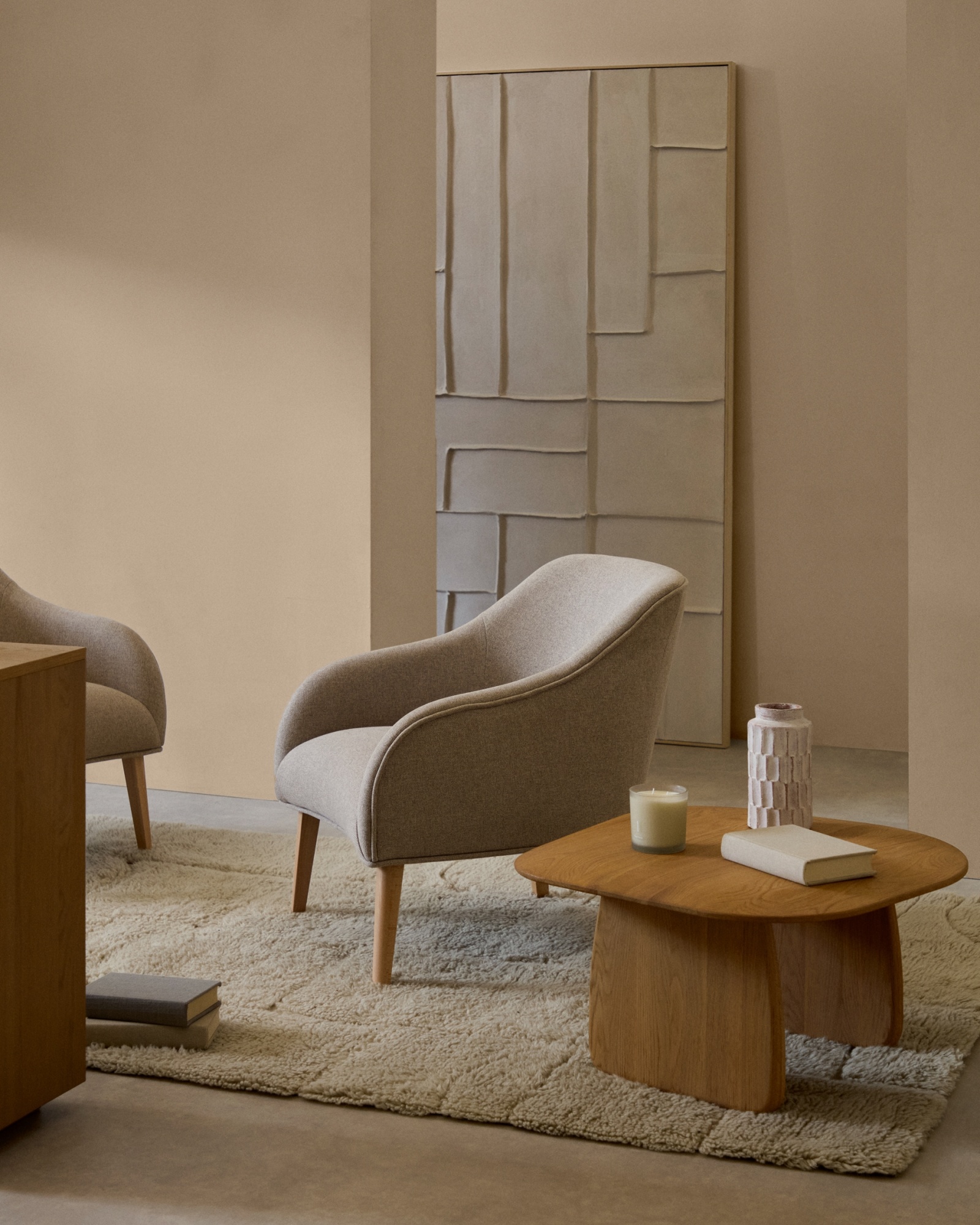 Klis Картина из белого льна с геометрическими фигурами, 120 х 200 La Forma (ex Julia Grup)