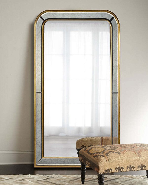 Золотое напольное зеркало Вустер Louvre Home LHVM14G