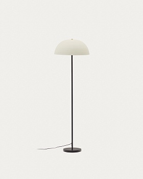 Торшер Nibla из чёрного металла с абажуром из белой глины La Forma (ex Julia Grup)
