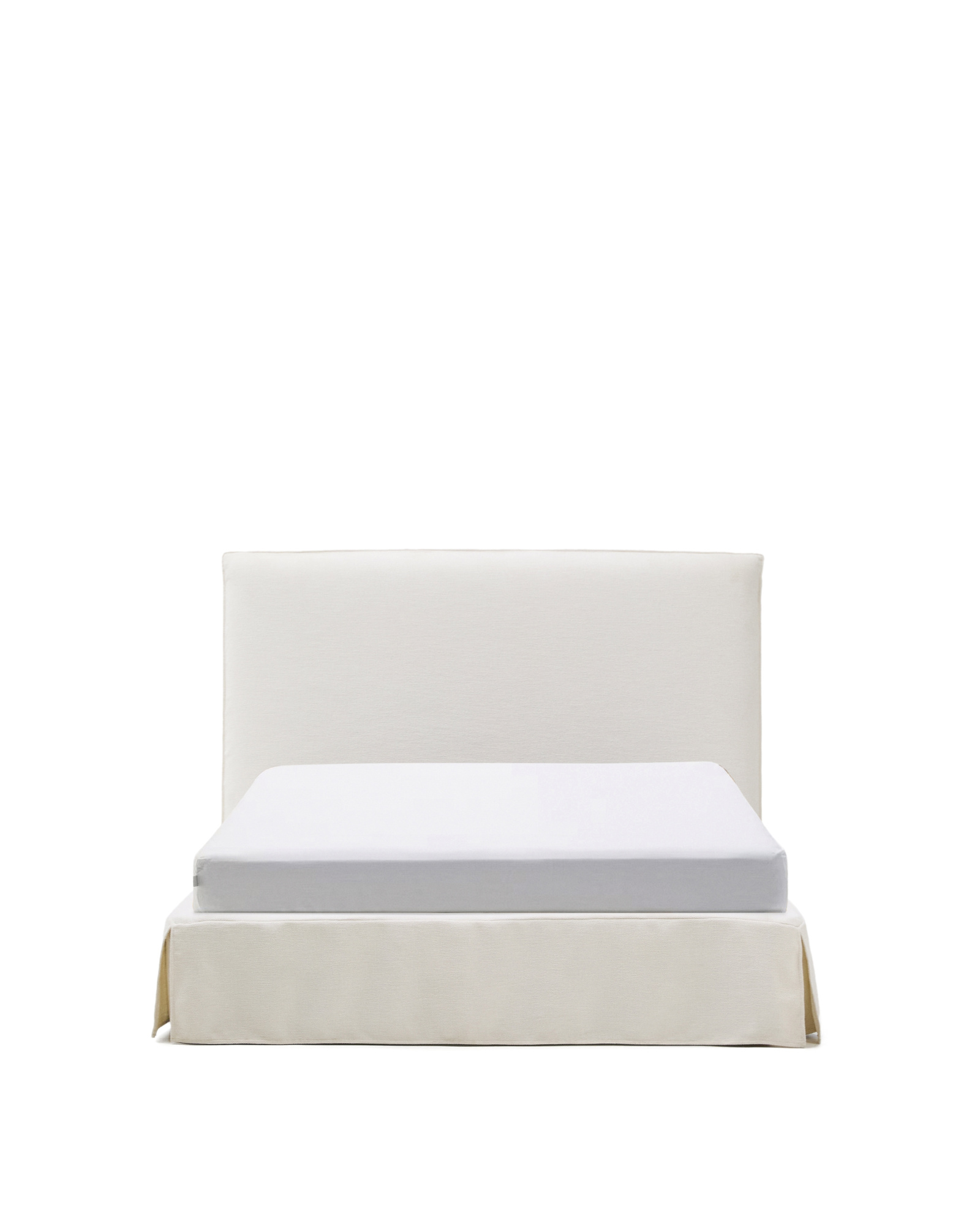 Кровать Jaira из белого шенилла со съемным чехлом для матраса 150x190 см La Forma 447723