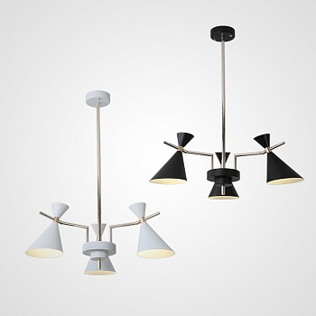 Люстра на штанге FRANKA D80 3 lamps Black by ImperiumLoft