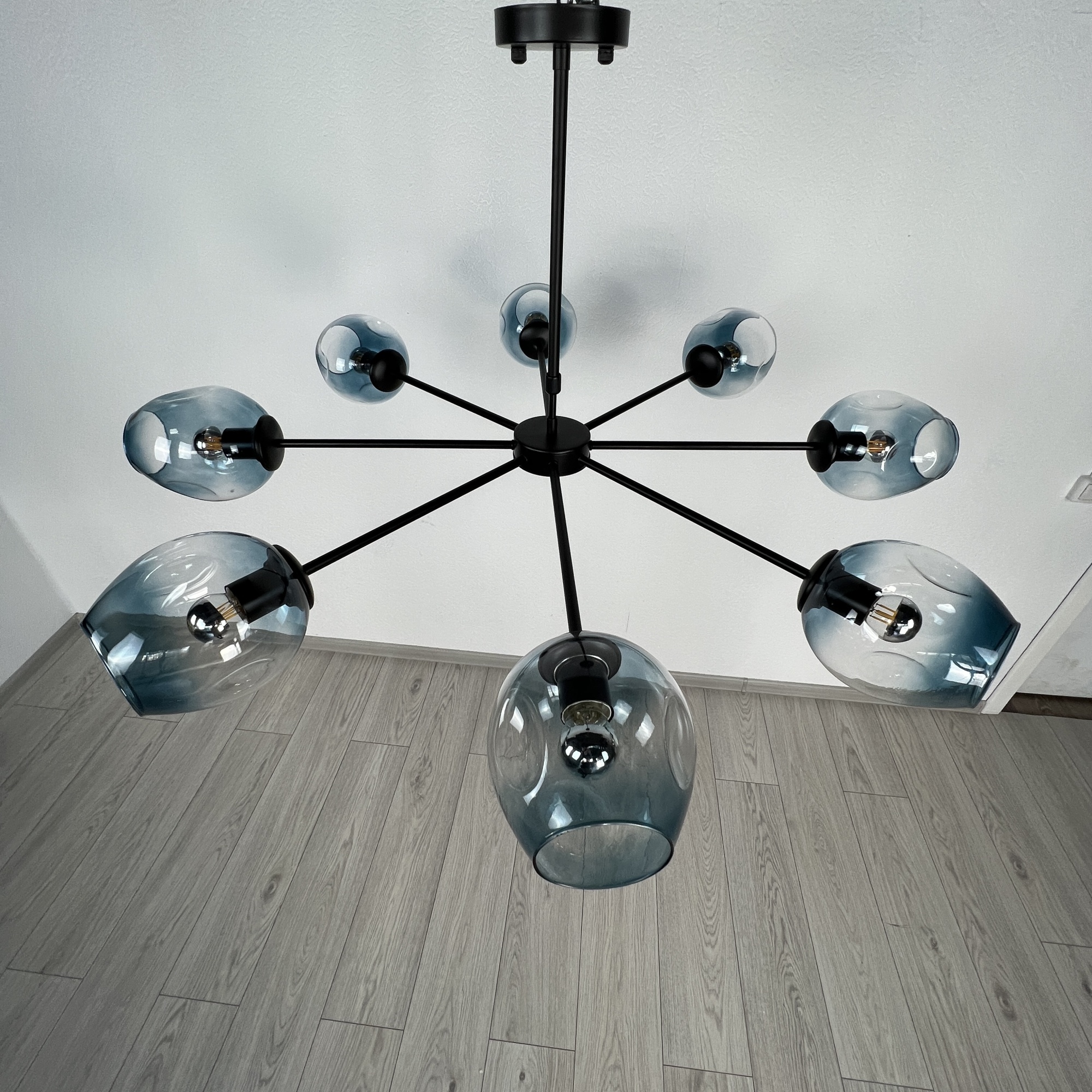 Люстра на штанге MARINE B 8 Black/Blue by ImperiumLoft