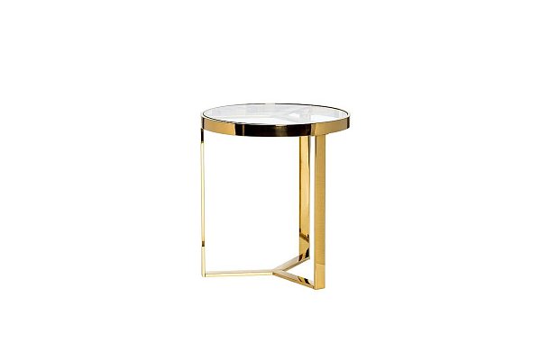 Столик журнальный с прозрачным стеклом (цвет золото) Garda Decor 47ED-ET031GOLD