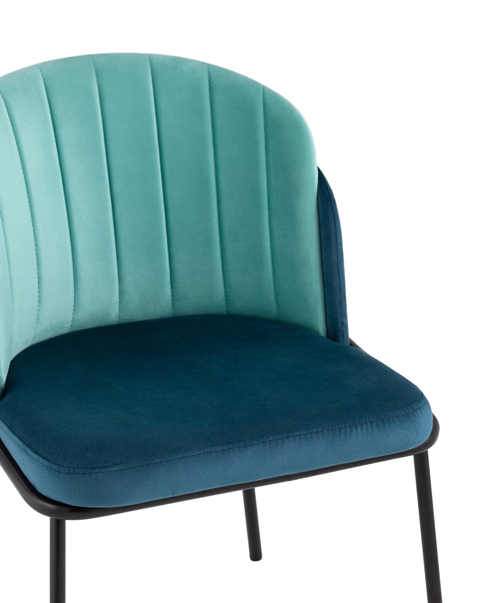 Стул Дабл велюр синий с голубой вставкой Stool Group