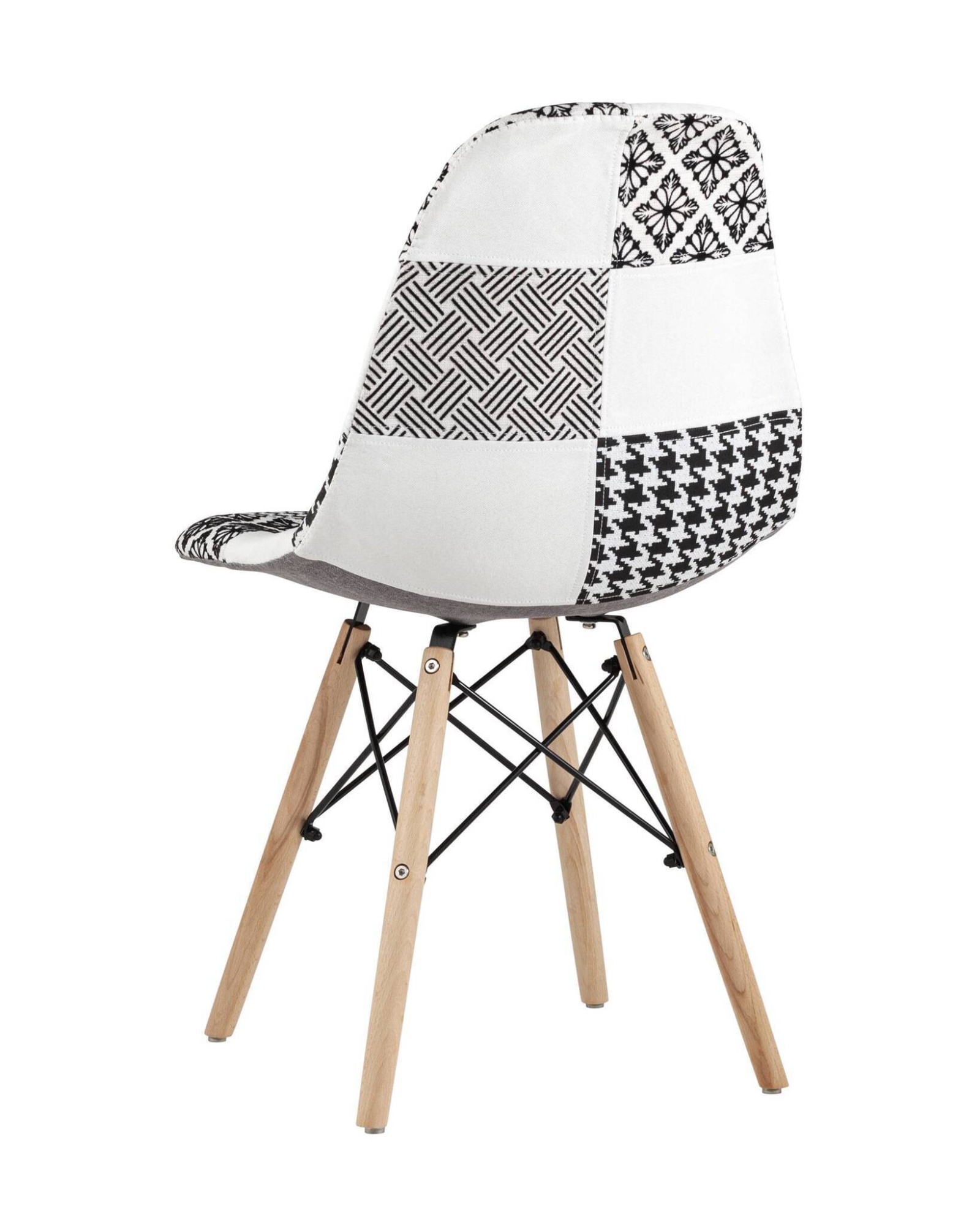 Стул DSW пэчворк черно-белый Stool Group
