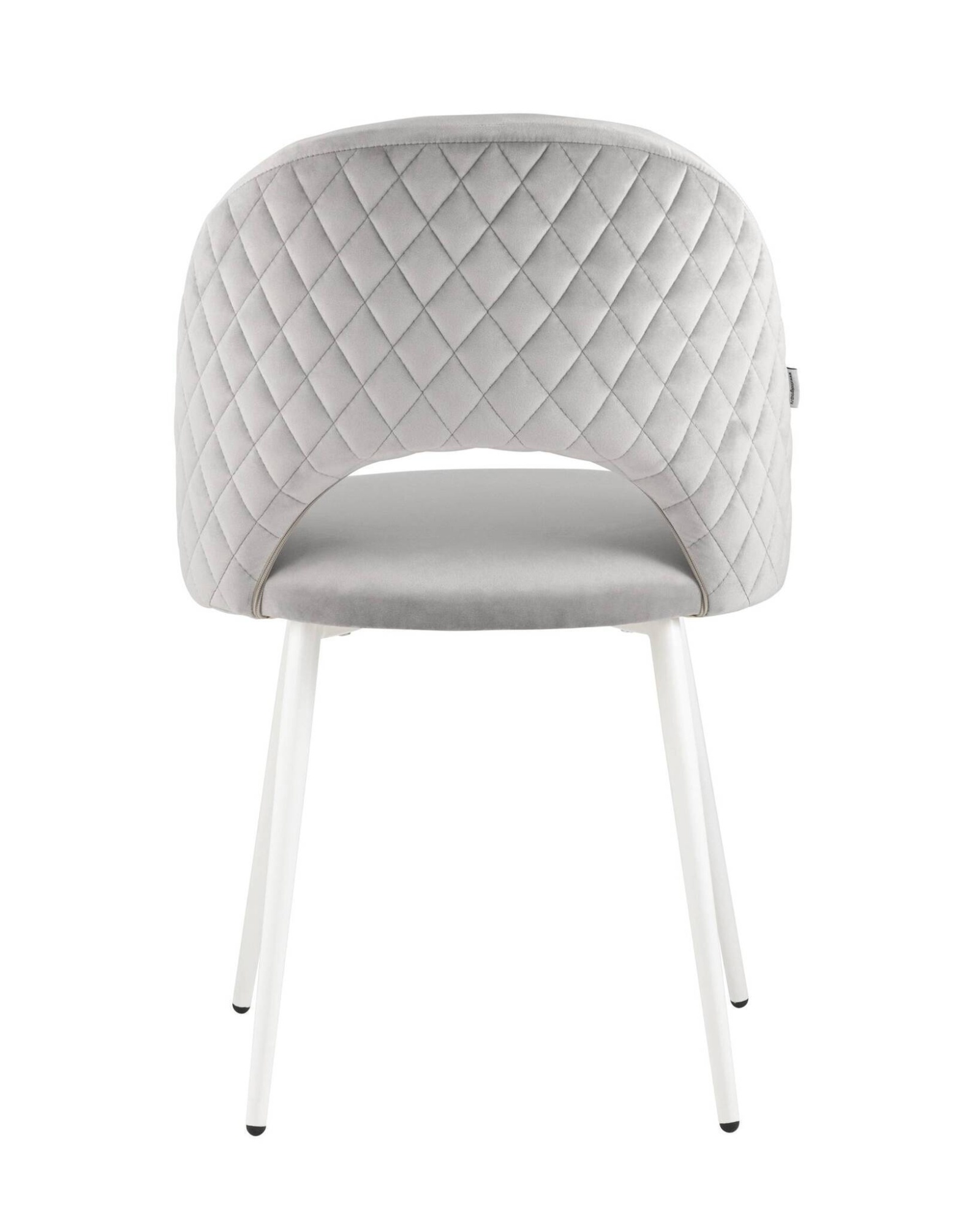 Стул Меган велюр с ромбами светло-серый белые ножки Stool Group