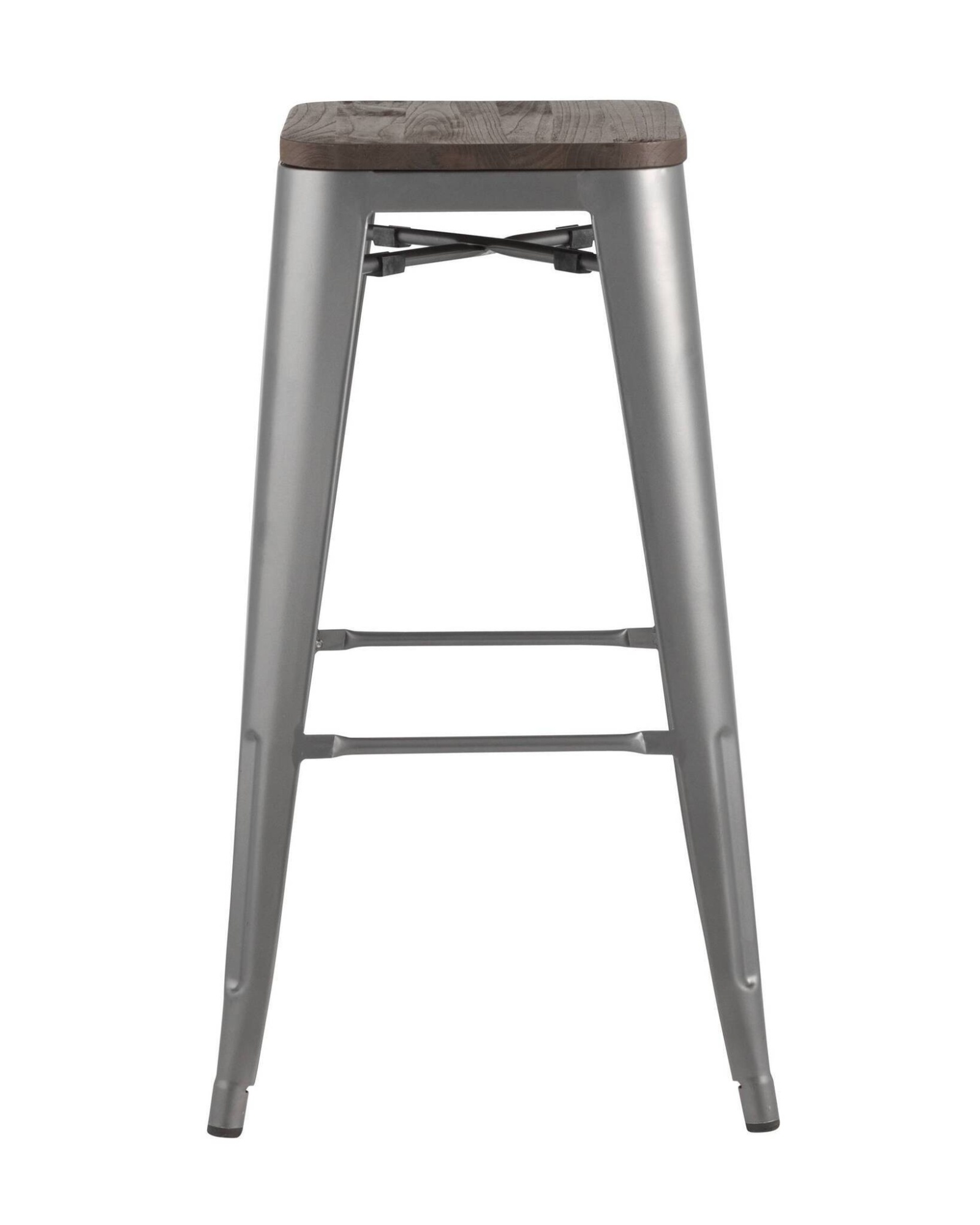 Стул барный TOLIX WOOD серебристый матовый Stool Group