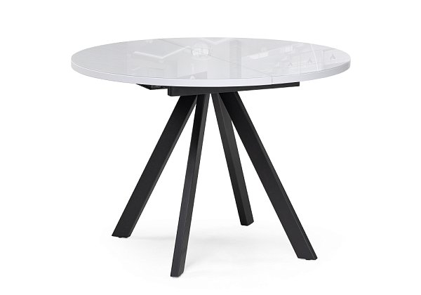 Стол стеклянный Woodville Трейси 110(150)х100х77 белый / черный 516562