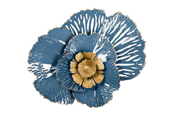 Декор настенный "Цветок" золотисто-голубой Garda Decor 37SM-0844