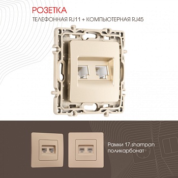 Розетка Arte Milano 217.44-1.shampan