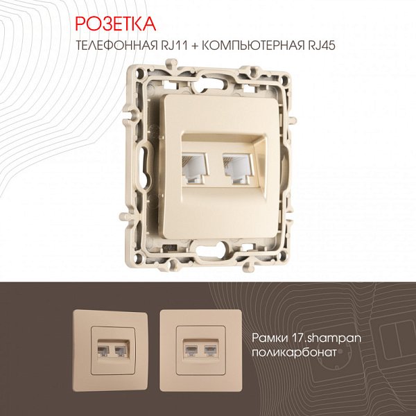 Розетка Arte Milano 217.44-1.shampan