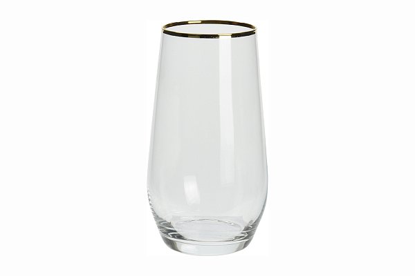 Стакан для воды прозрачный с золотым кантом Garda Decor SR3000130
