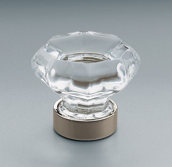 Ручка-кнопка Restoration Hardware Traditional Glass d.3.2 Polished Nickel