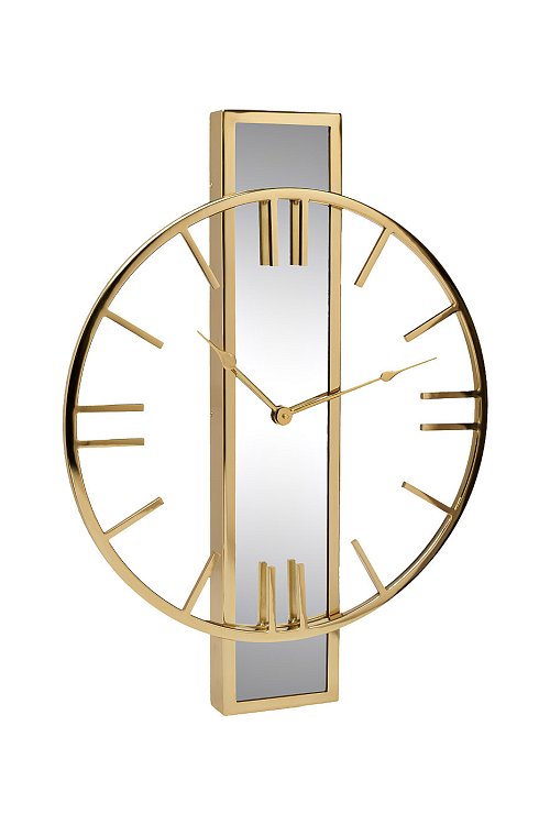 Часы настенные с зеркальной планкой золотые Garda Decor 79MAL-5821-61G