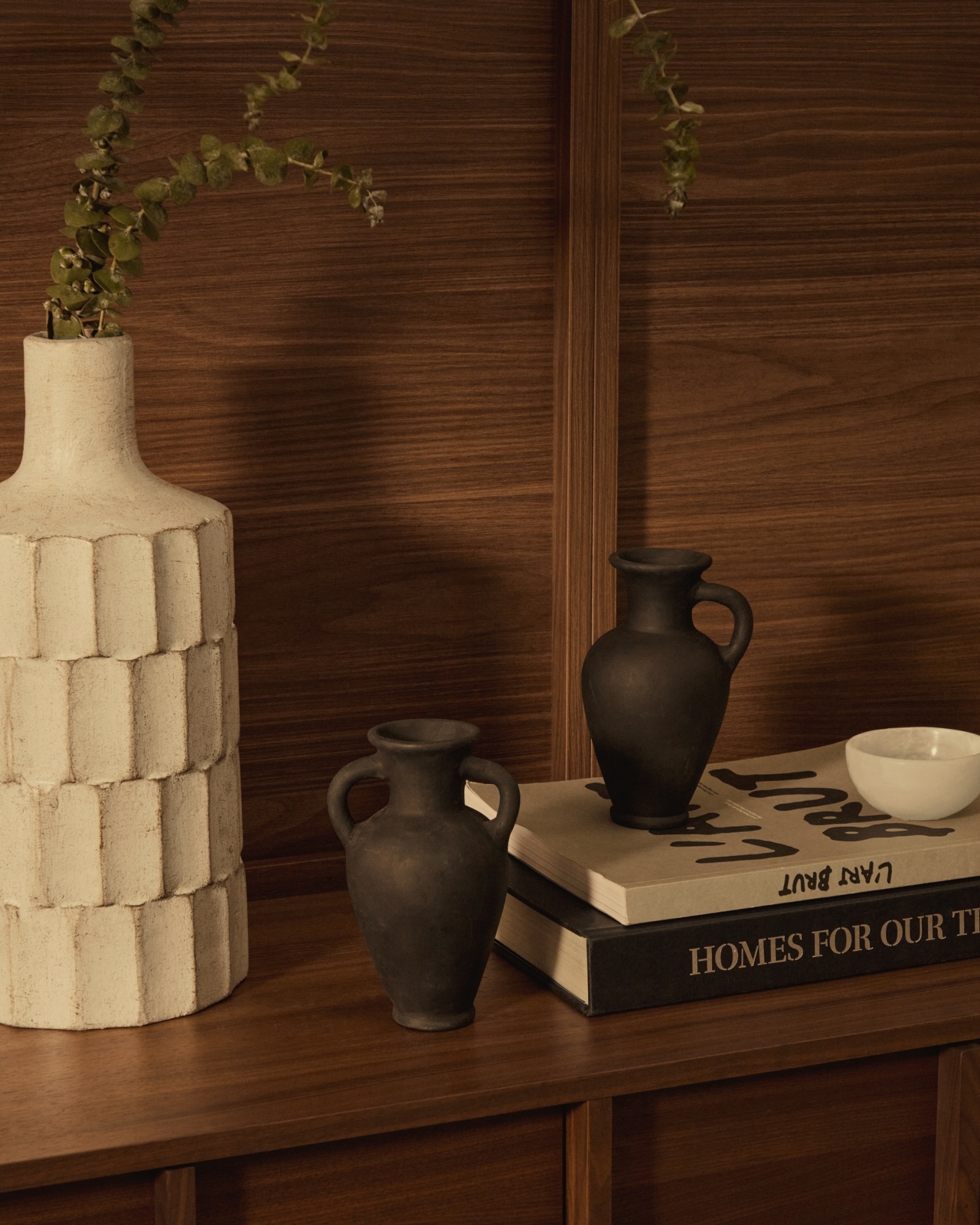 Tefare Набор из 2 ваз из терракоты в черном цвете, 18 см / 18 см La Forma (ex Julia Grup)