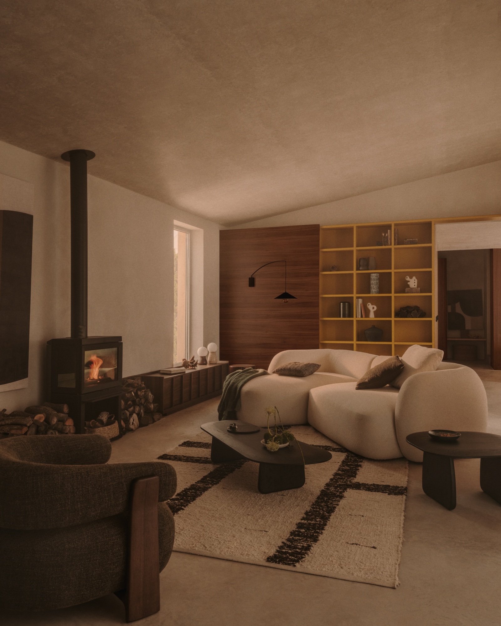 Модульный диван Martina 3-местный с левым шезлонгом, цвет экрю, 287 см La Forma (ex Julia Grup)