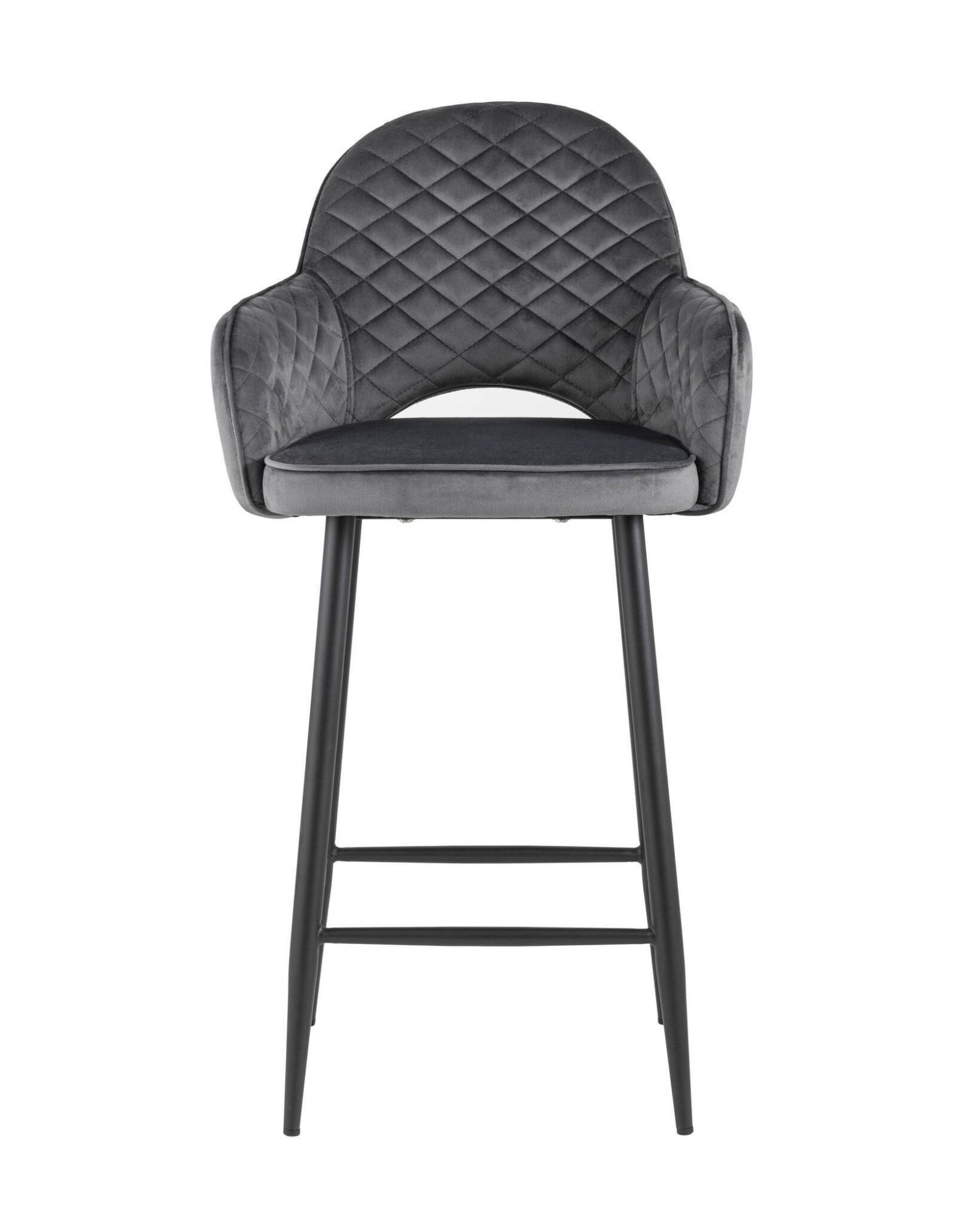 Стул полубарный Венера диамант велюр серый Stool Group